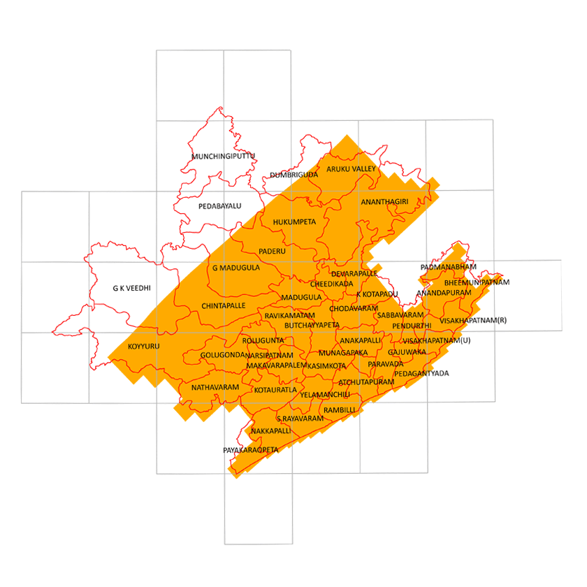 Storm surge inundation map for cyclone with wind speed